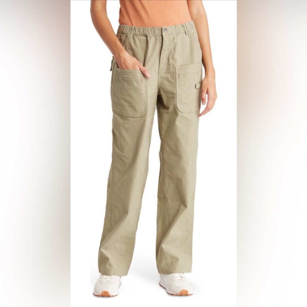 Free People Green Voyage Utility movement Cargo Pant in Cowboy